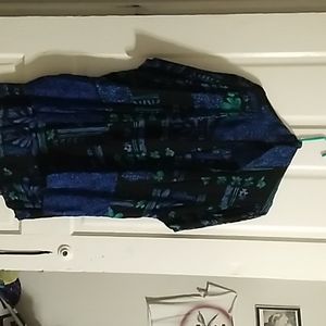 Dark blue green and black skirt and blouse